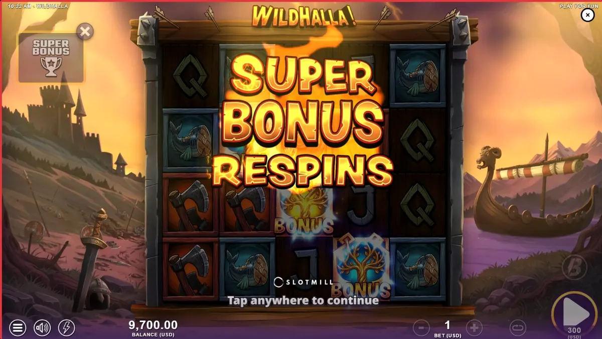 Tela de jogo do slot Wildhalla com temática Viking e elementos de mitologia nórdica
